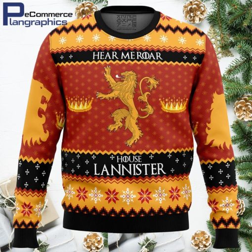 game of thrones house lannister all over print ugly christmas sweater 1 i7ua5y