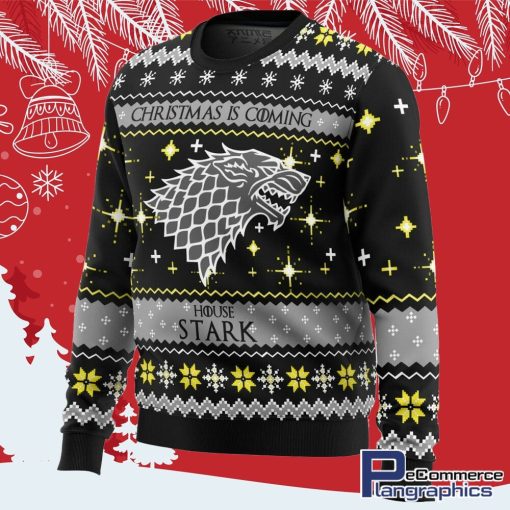 game of thrones house stark all over print ugly christmas sweater 2 ko671c