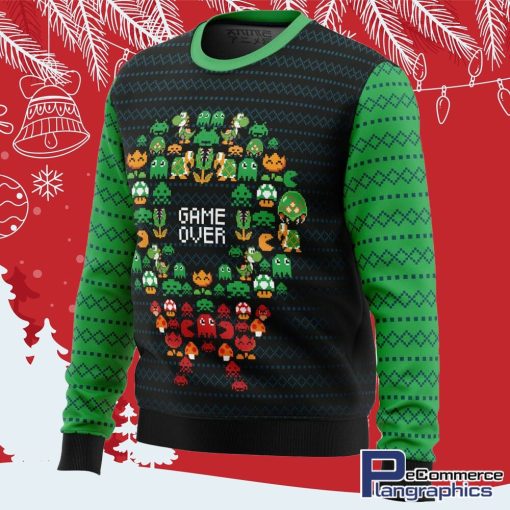 game over nintendo all over print ugly christmas sweater 3 fitywv