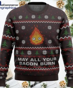 ghibli may all your bacon burn all over print ugly christmas sweater 1 s4w85t