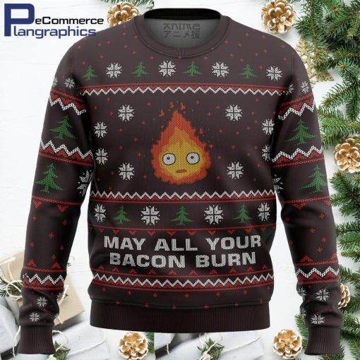 ghibli may all your bacon burn all over print ugly christmas sweater 1 s4w85t