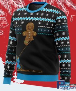 gingerbread cookie monster ugly christmas sweater 2 u7w5wa