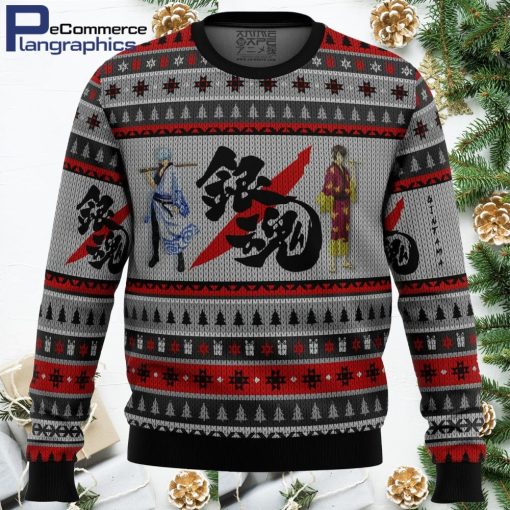 gintama shinsuke and gintoki ugly christmas sweater 1 bmmvbr