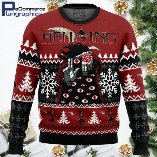 god with us hellsing all over print ugly christmas sweater 1 f90m9t