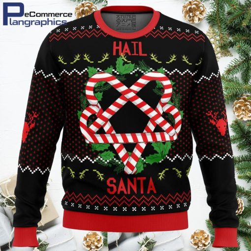 hail santa all over print ugly christmas sweater 1 qaffvy