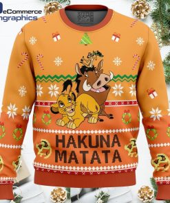 hakuna matata ugly christmas sweater 1 qqqyfs