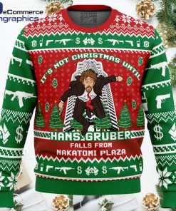 hans gruber fall nakatomi plaza die hard ugly christmas sweater 1 roxvs1