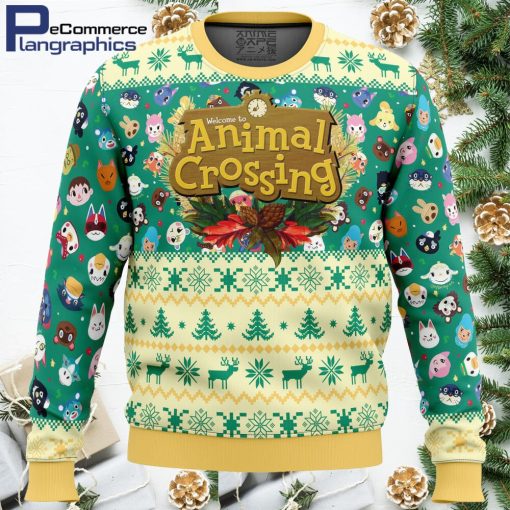 happy animal villagers animal crossing ugly christmas sweater 1 bsqf1m