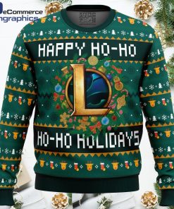 happy ho ho ho holidays league of legends ugly christmas sweater 1 udm1xq