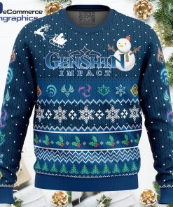 happy holidays genshin impact ugly christmas sweater 1 cglcmq
