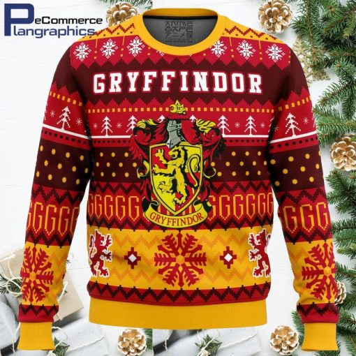 harry potter gryffindor house all over print ugly christmas sweater 1 y3sbsy