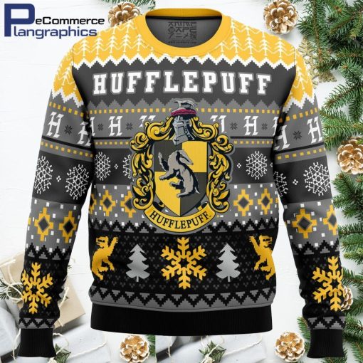 harry potter hufflepuff house all over print ugly christmas sweater 1 kwbdkg