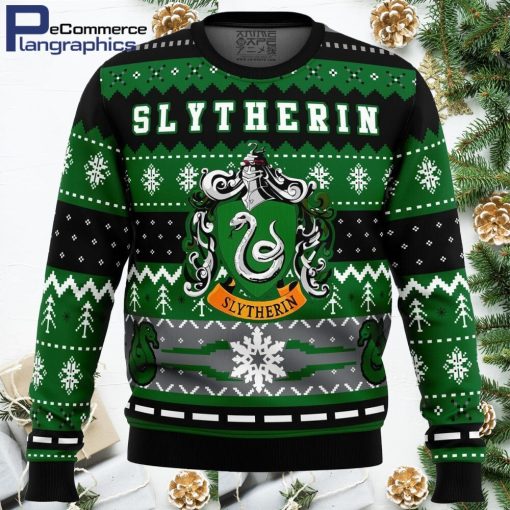 harry potter slytherin house all over print ugly christmas sweater 1 yx5hjf