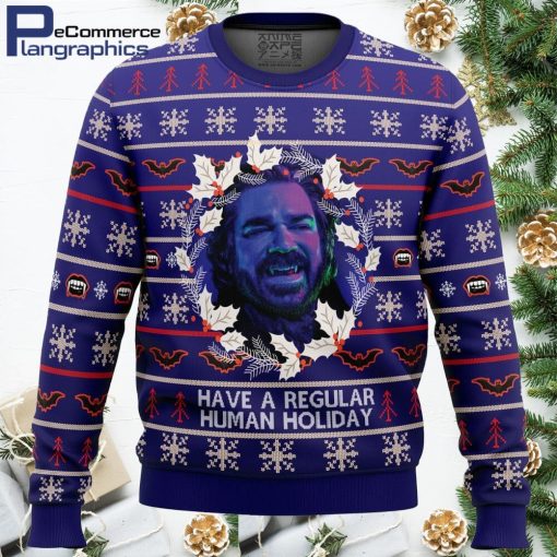 have a regular human holiday all over print ugly christmas sweater 1 ljfldr
