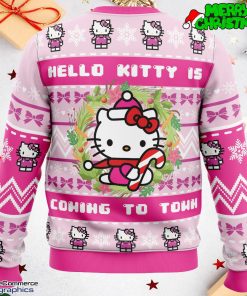 hello kitty is coming to town all over print ugly christmas sweater 3 f2wxtw