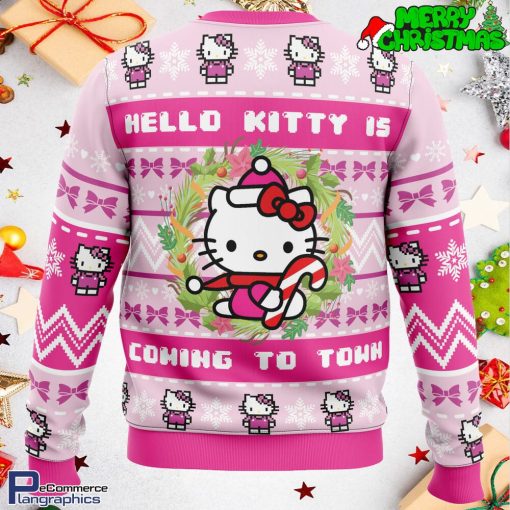 hello kitty is coming to town all over print ugly christmas sweater 3 f2wxtw