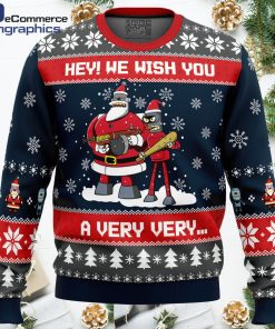 hey we wish you a futurama all over print ugly christmas sweater 1 dpyoiz