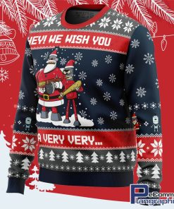 hey we wish you a futurama all over print ugly christmas sweater 2 pcjjzp