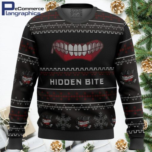 hidden bite tokyo ghoul all over print ugly christmas sweater 1 bszisx