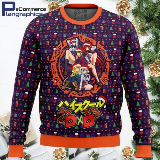 high school dxd dreaming his own harem ugly christmas sweater 1 hbc8l9