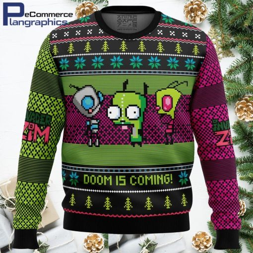 invader zim ugly christmas sweater 1 cfaji8