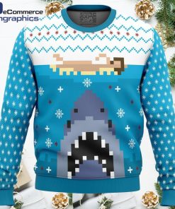 jaws all over print ugly christmas sweater 1 ytgpbb