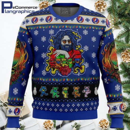 jerry garcia grateful dead all over print ugly christmas sweater 1 ftof8r