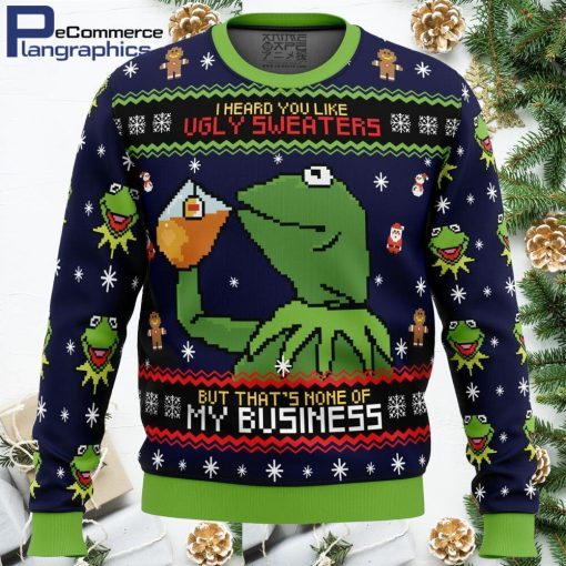 kermit the frog ugly christmas sweater 1 zawlkl