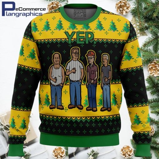 king of the hill yep ugly christmas sweater 1 xy6qed