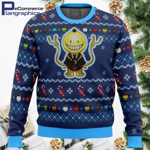 koro sensei tentacles assassination classroom ugly christmas sweater 1 tqsaxs