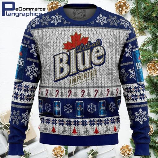 labatt blue ugly christmas sweater 1 hsrh1l