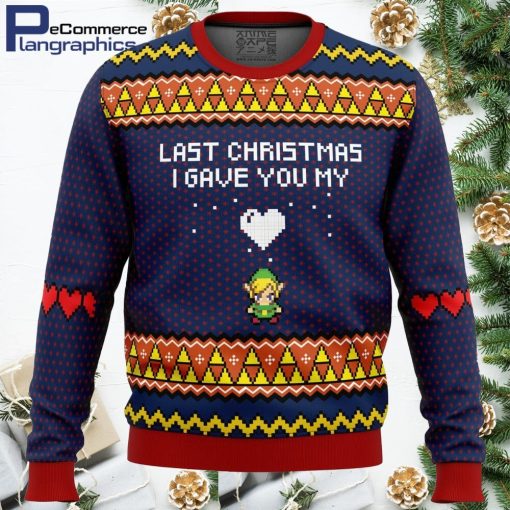 last christmas i gave you my heart zelda all over print ugly christmas sweater 1 xbq3vt