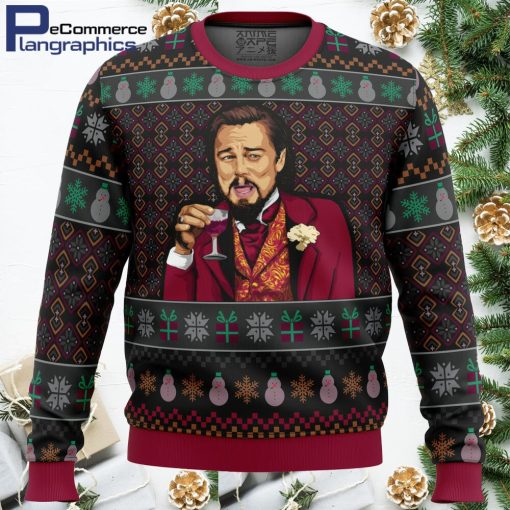laughing leo dicaprio meme all over print ugly christmas sweater 1 fgfg1j