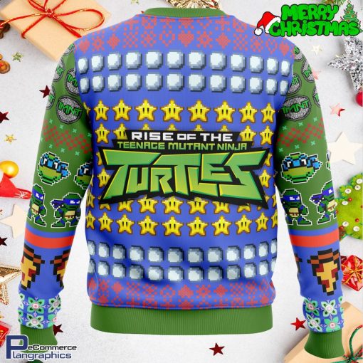 leonardo rise of the teenage mutant ninja turtles all over print ugly christmas sweater 3 dbhcvl