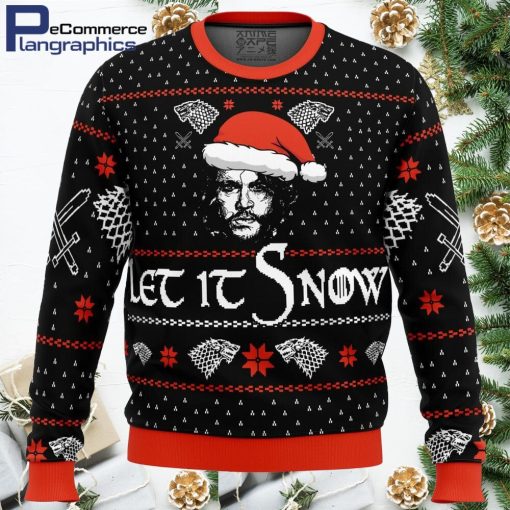 let it snow jon game of thrones all over print ugly christmas sweater 1 mjumpz