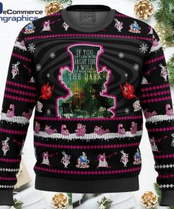 mad hatter alice in wonderland ugly christmas sweater 1 yxagy4