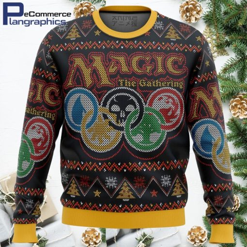 magic the gathering all over print ugly christmas sweater 1 xzc76q