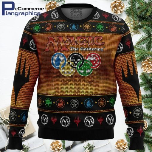 magic the gathering mtg all over print ugly christmas sweater 1 r0cyou