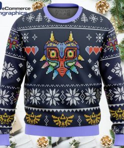 majoras mask legend of zelda all over print ugly christmas sweater 1 axgyga