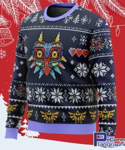 majoras mask legend of zelda all over print ugly christmas sweater 2 hr625w