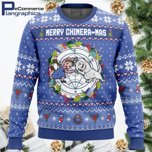 merry chimera mas fullmetal alchemist christmas sweater 1 rvow1v