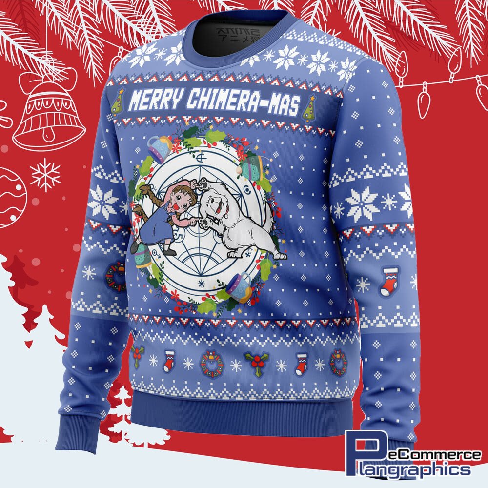 Merry Chimera-Mas Fullmetal Alchemist Christmas Sweater