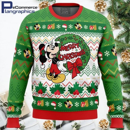 merry christmas mickey mouse disney all over print ugly christmas sweater 1 aysx5x