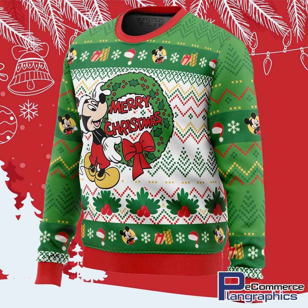 Merry Christmas Mickey Mouse Disney All Over Print Ugly Christmas Sweater