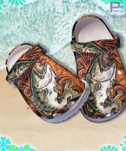 bassfishing vintage wood crocs clog shoes customize name sOqRJ