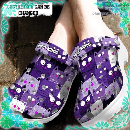 cat chibi anime cute purple crocs clog shoes customize name 7iotZ