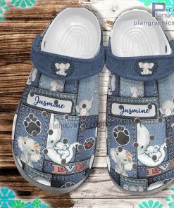elephant grandma and grandaughter jean crocs clog shoes customize name dourB