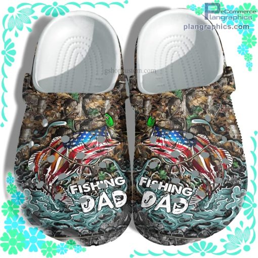 fishing dad vintage crocs clog shoes customize name KKN1T