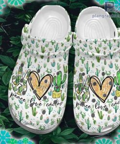 peace love cactus cute crocs clog shoes 3TO0T