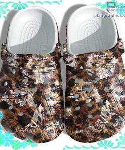 vintage leopard pattern crocs clog shoes M1N20
